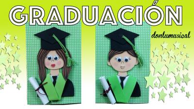 graduacion goma eva niño niña diploma birrete donlumusical