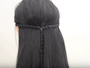 semi recogido con dos trenzas