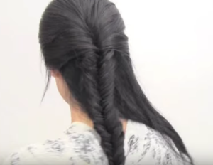 trenza espiga semi recogido