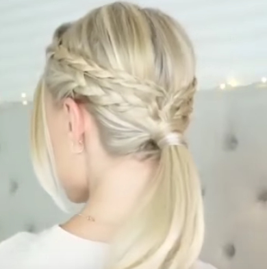 coleta con trenza doble