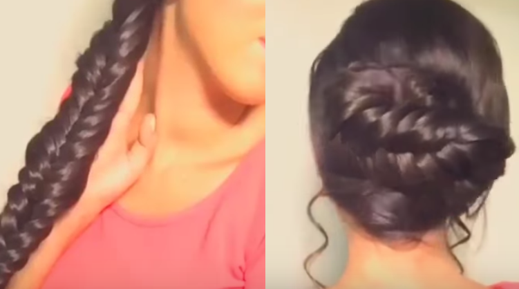 trenza espiga y chongo