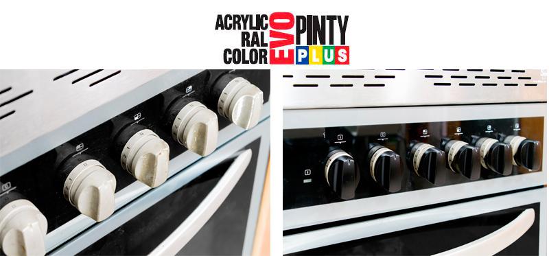 Renovar los mandos del horno con pintura en spray