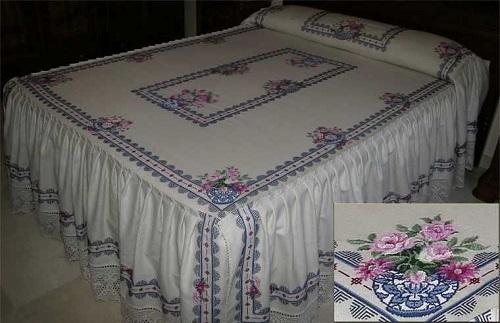colchas bordadas para cubrir la cama en verano