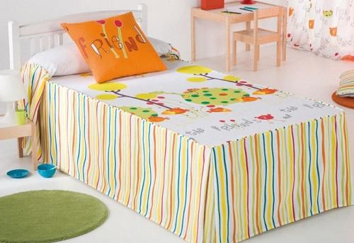 colcha de verano con volante para niños