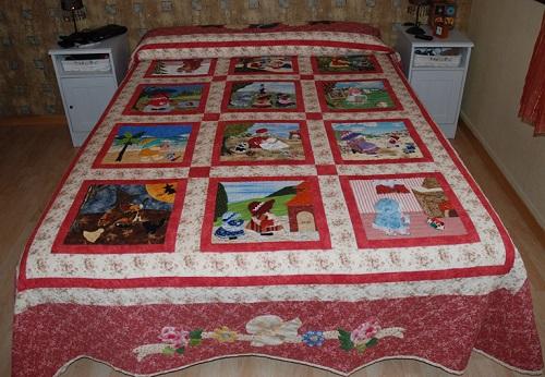 colcha o cubre de cama patchwork para nene