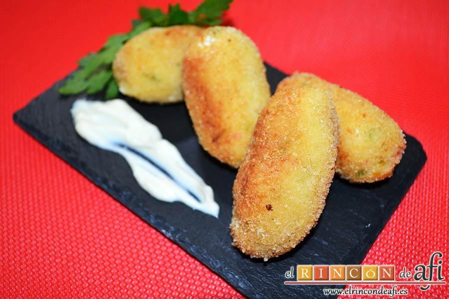 Petardos de bacalao, sugerencia de presentación
