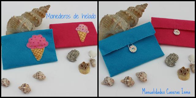 Manualidades Caseras Faciles Inma Monederos de helados rosa y azul