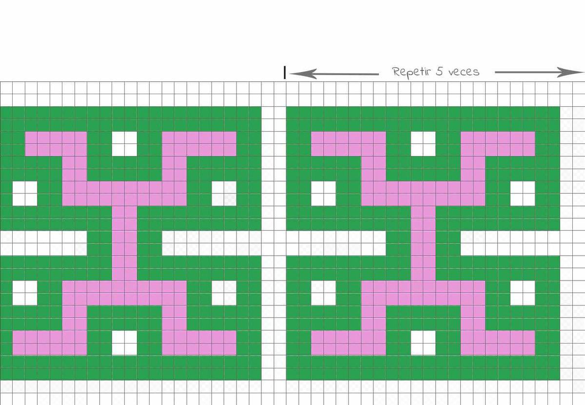 diagrama crochet bolsos azteca