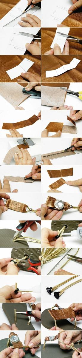 personalizar las chanclas con cuero