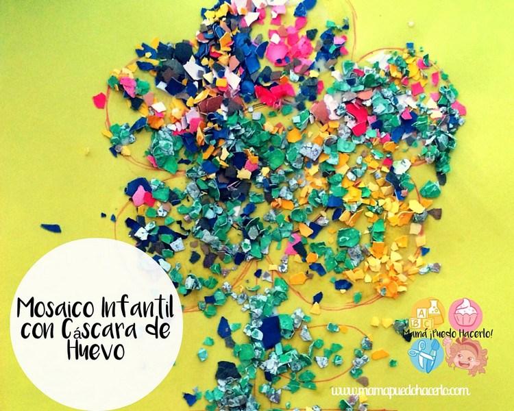 Mosaico Infantil con Cascara de Huevo