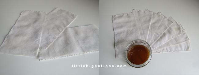 Tiras depilatorias de algodón