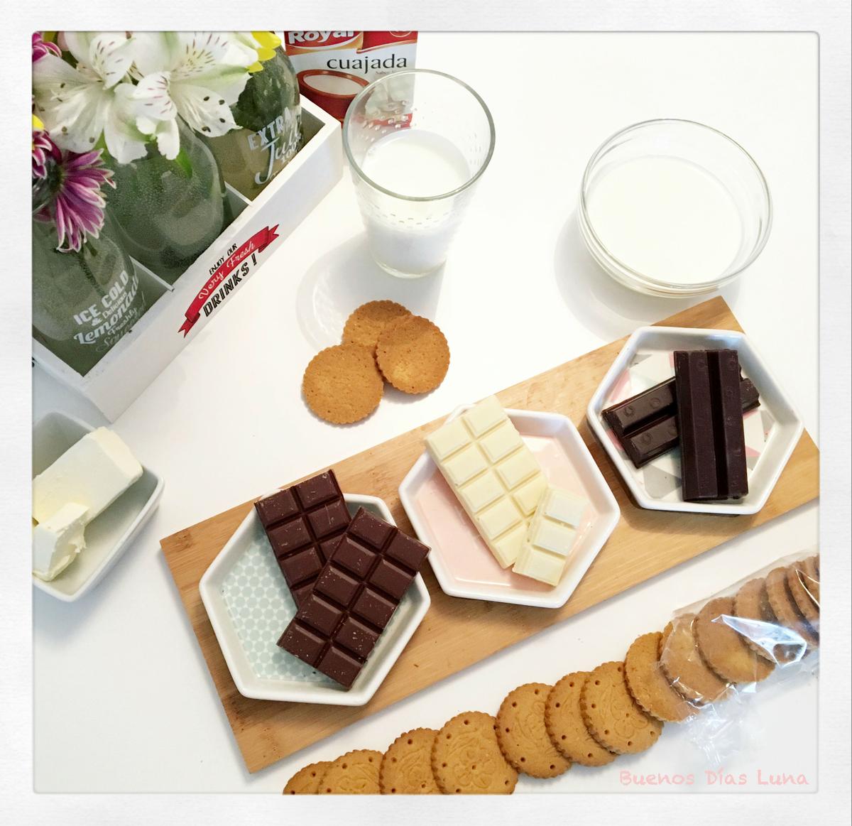 ingredientes tarta 3 chocolates