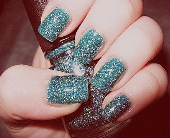 uñas glitter
