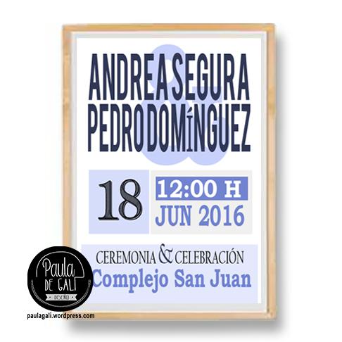 marco madra cartel datos boda personalizado