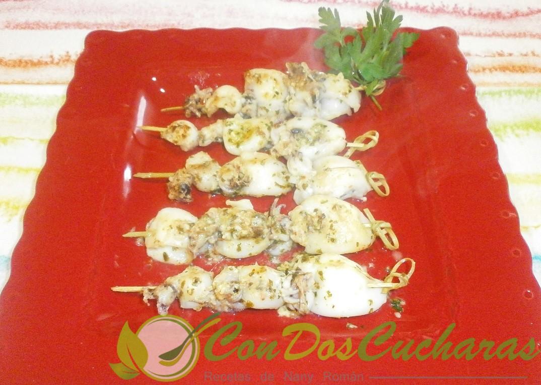 Brochetas de sepia