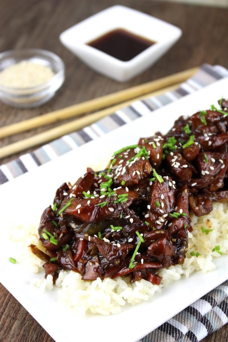 Pollo teriyaki con verduras al wok