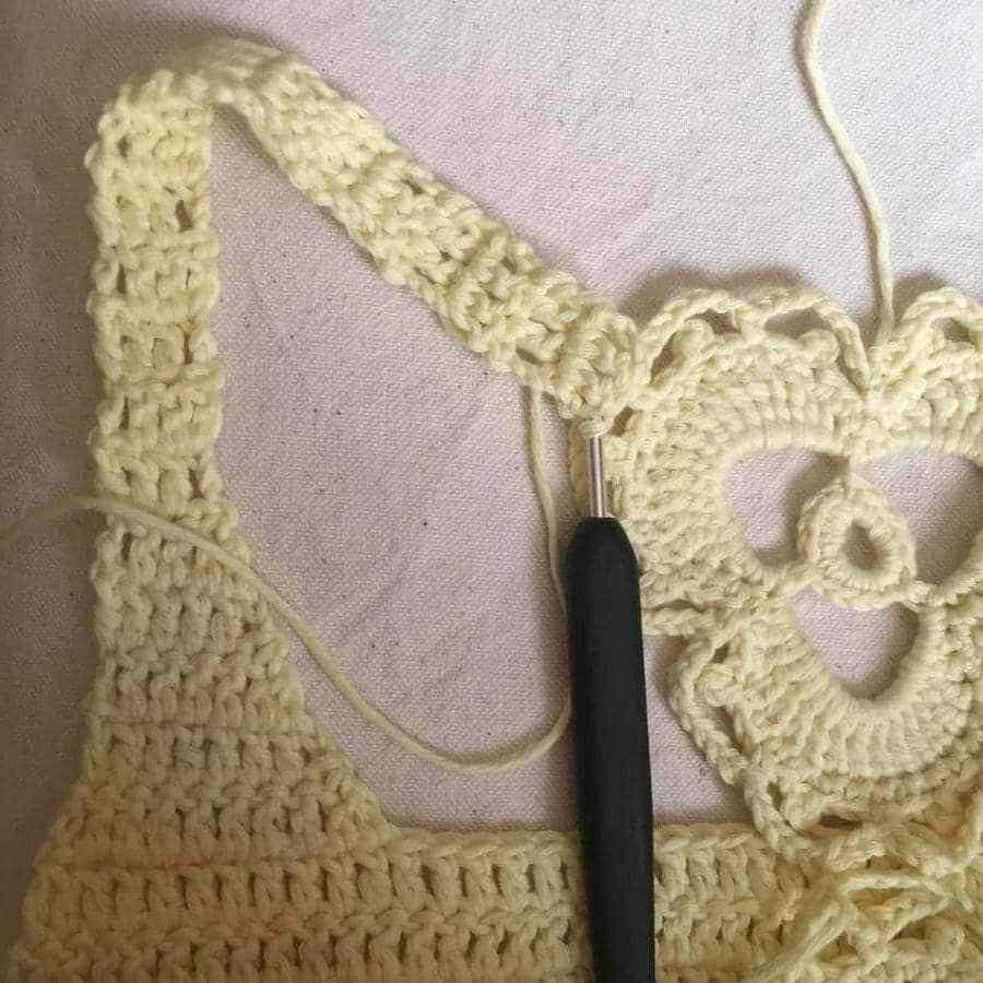 Union tirantes top de ganchillo kenpo