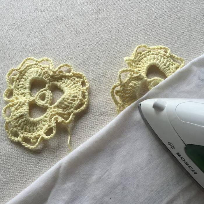 Aplicaciones espalda de top de ganchillo kenpo