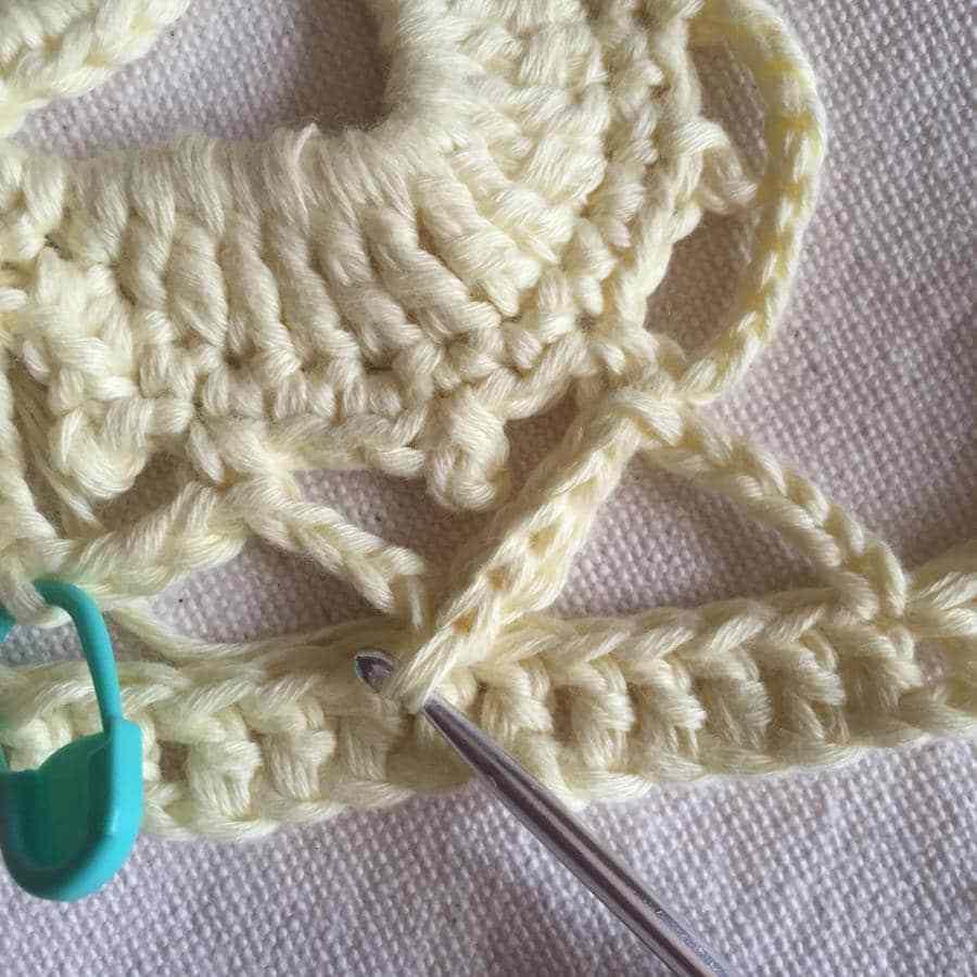 Union punto 29 top de ganchillo kenpo