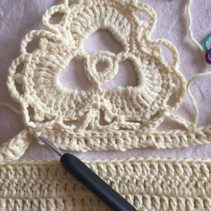 Union puntos 38 44 top de ganchillo kenpo