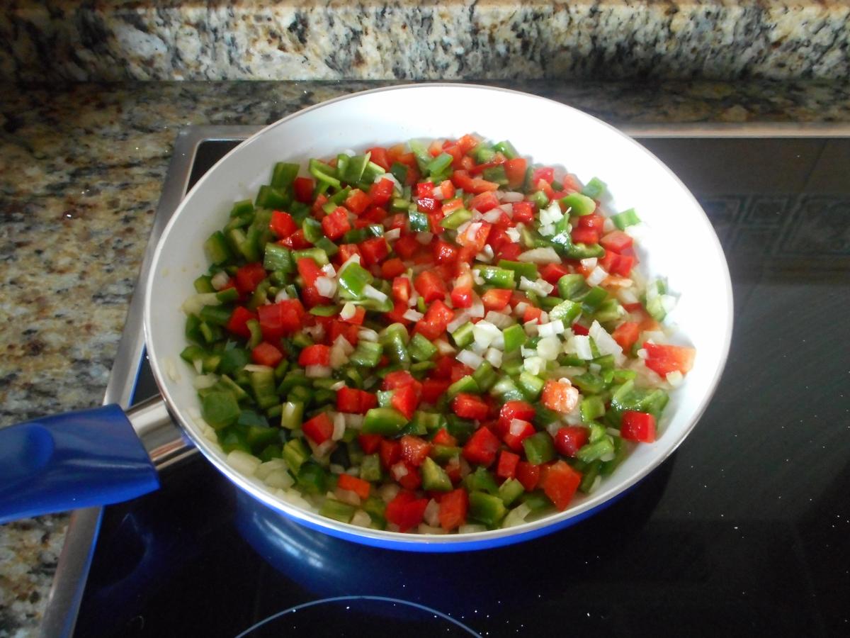 tostada de pisto y huevo