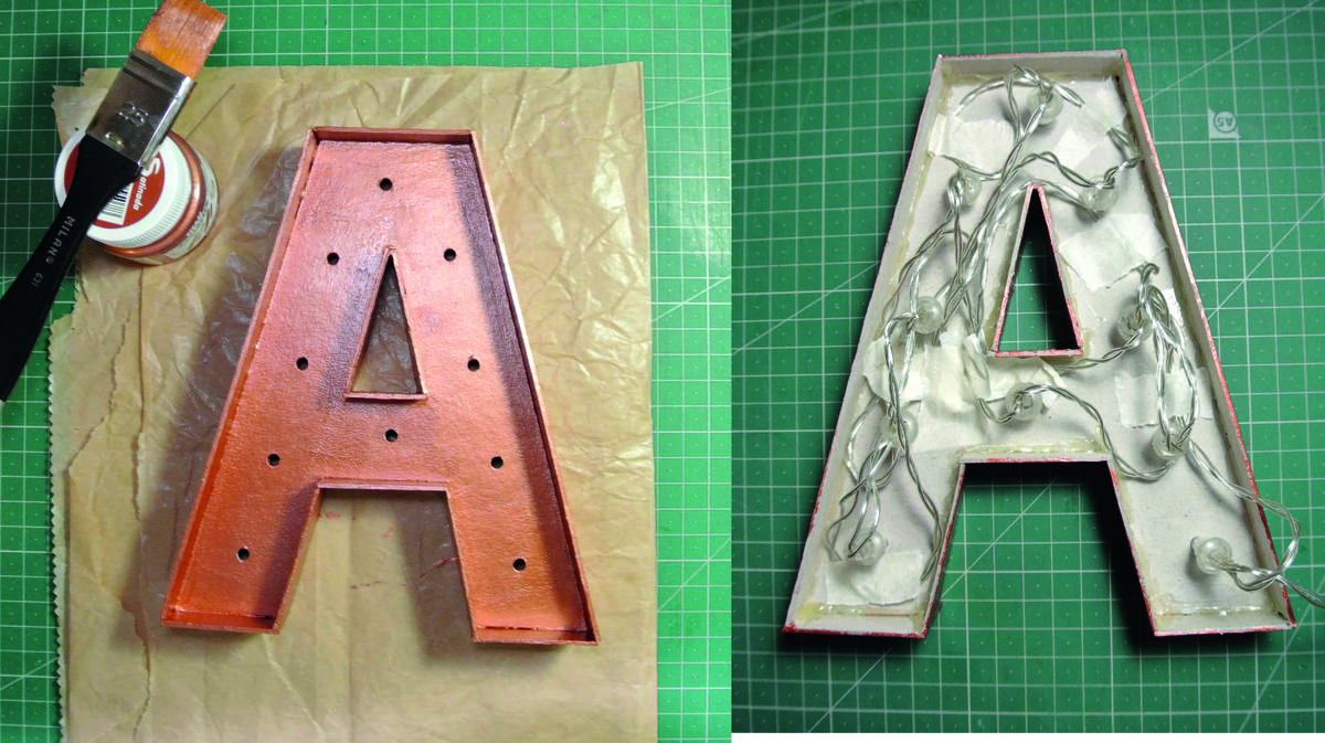 Letra de cobre luminosa