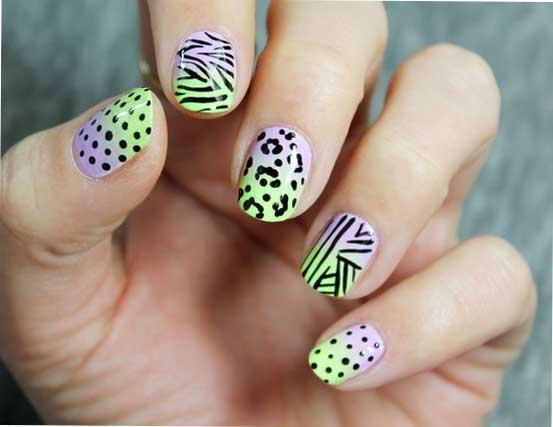 Decoración de uñas animal print