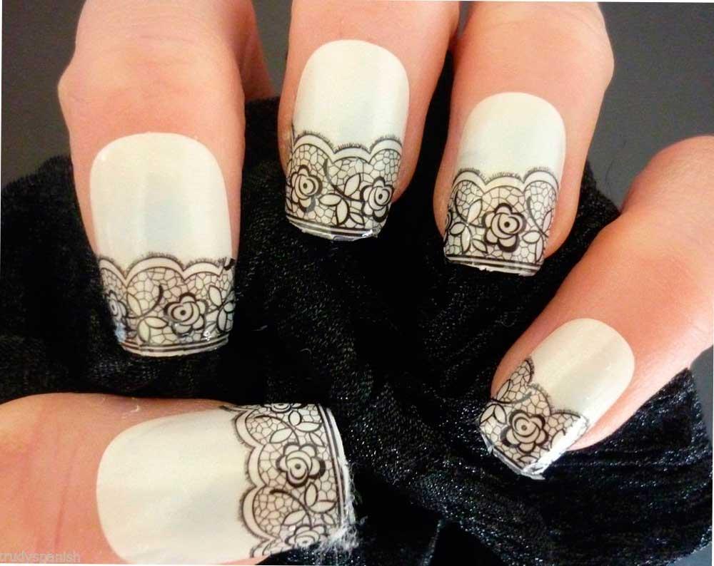 Diseño de uñas efecto encaje
