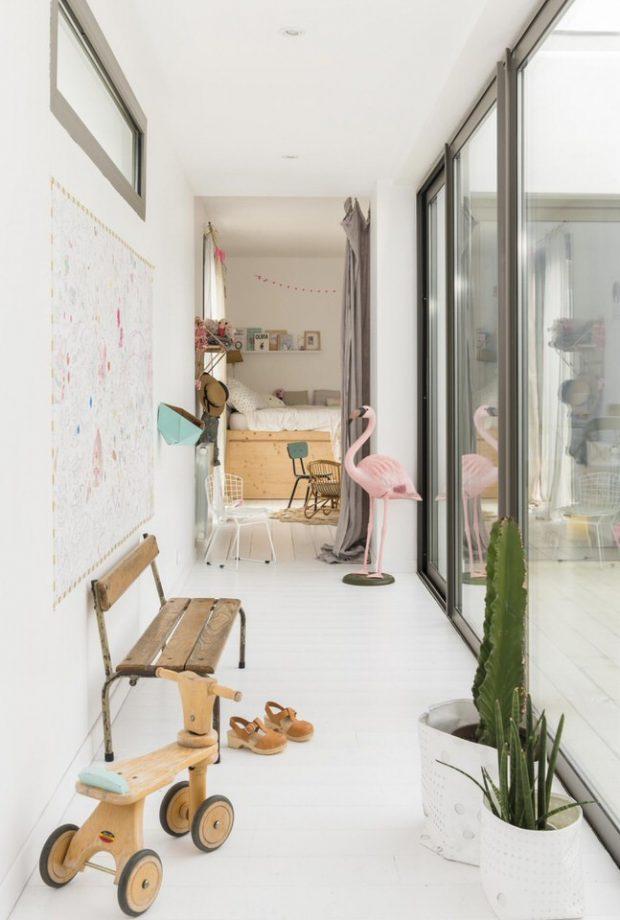 pasillo muebles madera