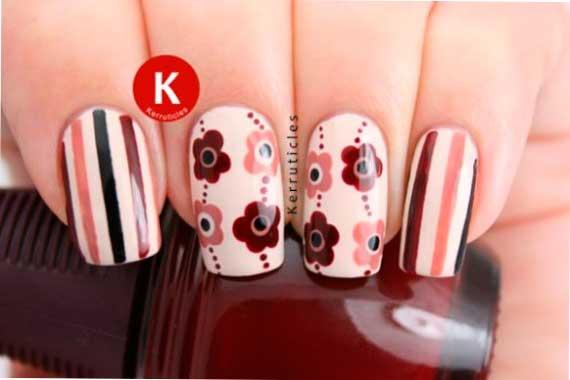 Decoración de uñas con flores fácil