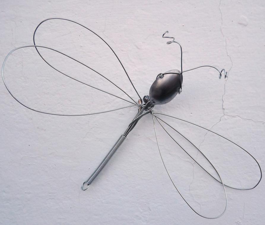 8. Dragonfly made with a spoon and a whisk