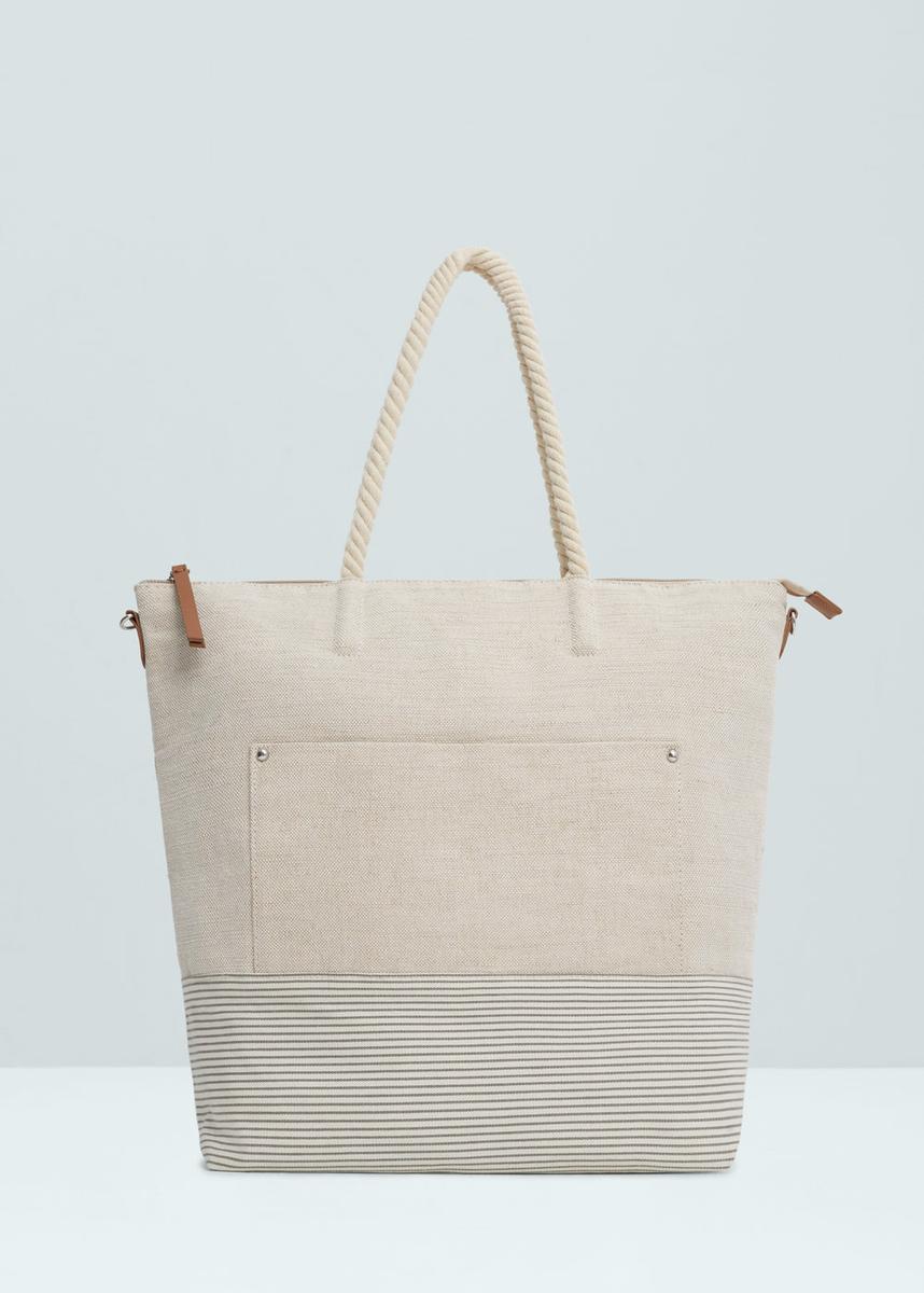 Bolso shopper rayas | MANGO