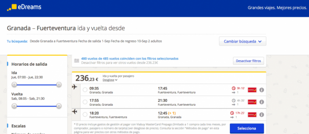 Comprar Vuelo barato desde Granada