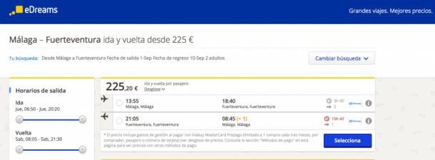 Comprar vuelo barato desde Málaga