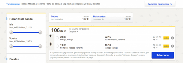 Comprar vuelo barato Tenerife