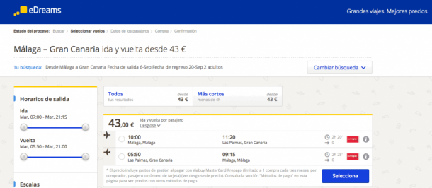 Comprar vuelo barato Gran Canaria