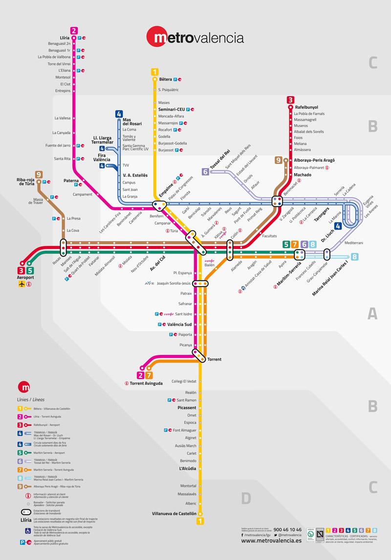 Plano Metro de Valencia
