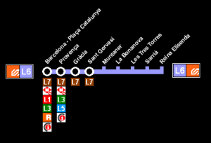 Plano Metro Barcelona línea 6