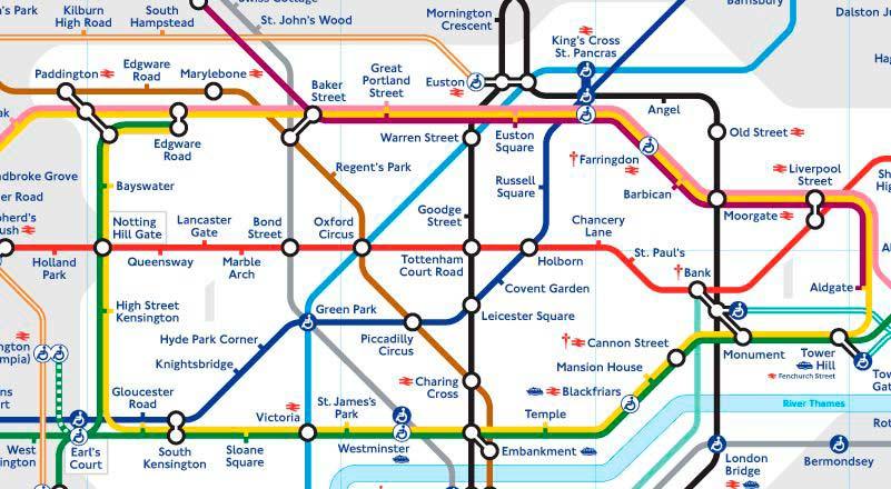 Plano Metro de Londres centro