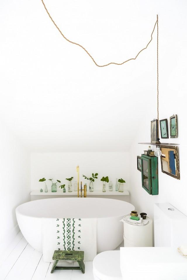 Decorar con plantas baño