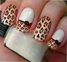Diseño de uñas animal print de leopardo