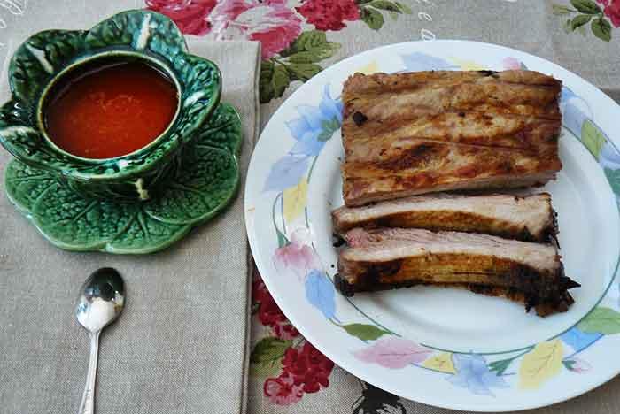costillas asadas con mojo