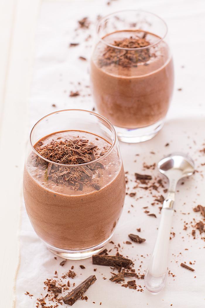 mousse de chocolate, baja en calorías