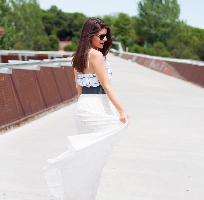 combinar una falda larga