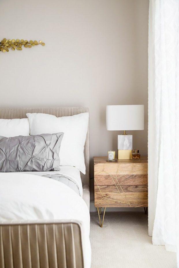 gold and wooden might table