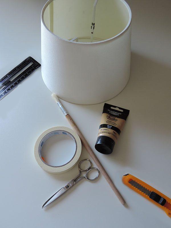 pintar una pantalla de lampara materiales