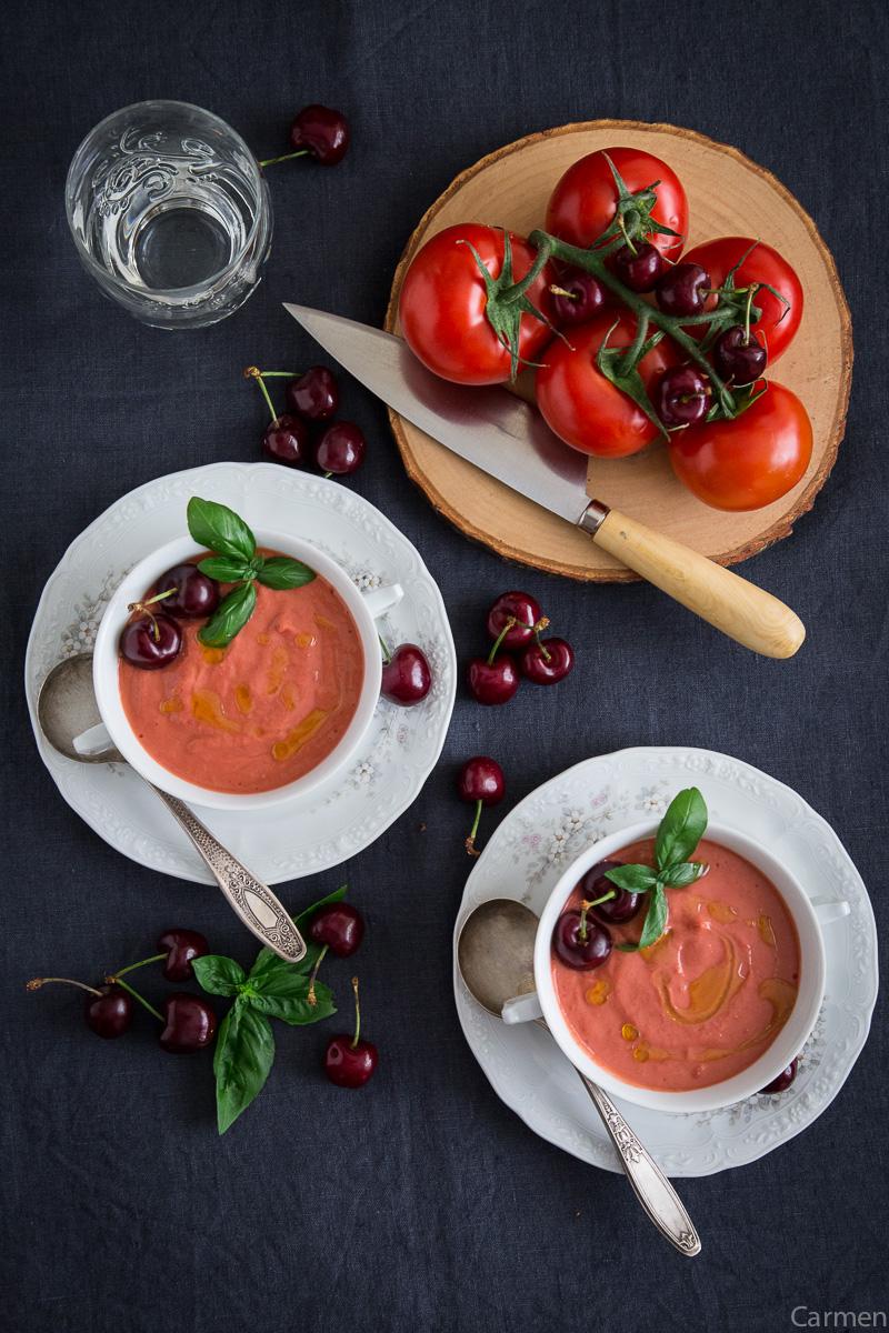 Salmorejo de cerezas cenital