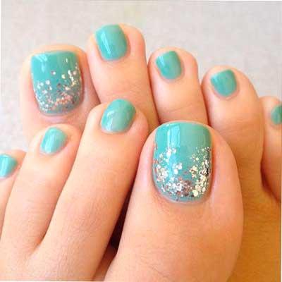 Pedicura con glitter