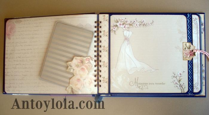 Álbum con encuadernado en espiral para fotos de boda