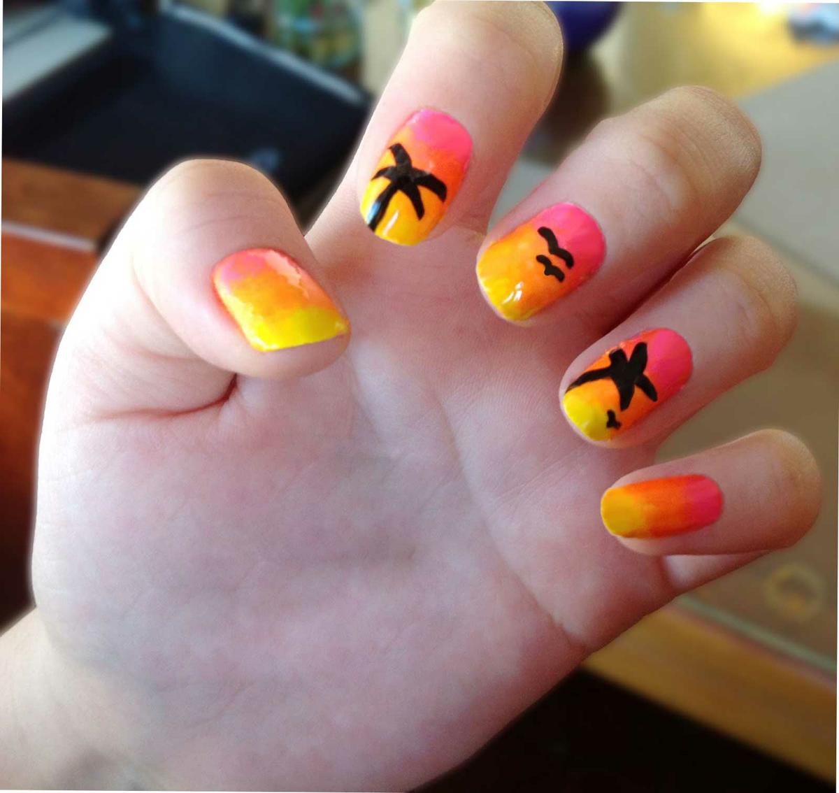 uñas degradadas de atradecer